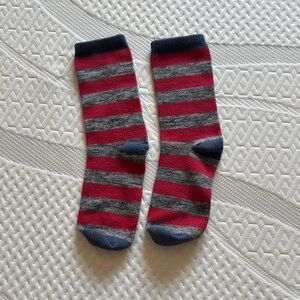 Striped Red and Gray Socks